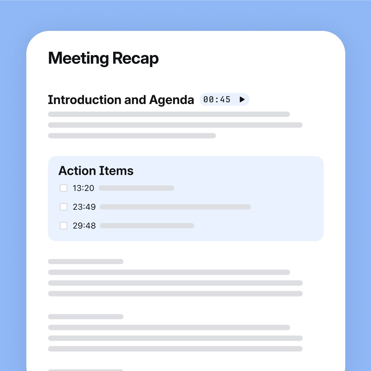 Automated meeting notes and recaps